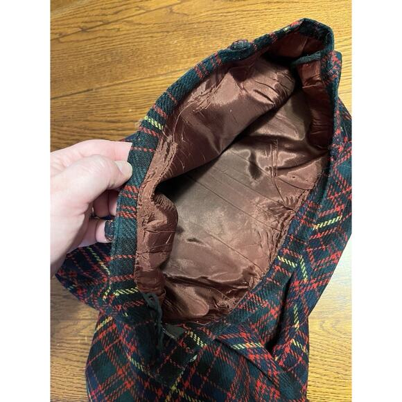 Vintage Wool Plaid Red Green Navy Blue Holiday Skirt Size 12 Winter Stylish - Picture 6 of 6